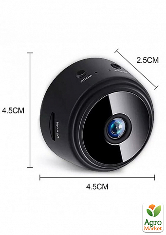 Бездротова Міні Камера IP Відеоспостереження Wi-Fi FullHD 1080 Action Camera A9 Black - фото 2