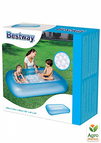 Детский надувной бассейн голубой 165х104х25 см ТМ "Bestway" (51115) - фото 2