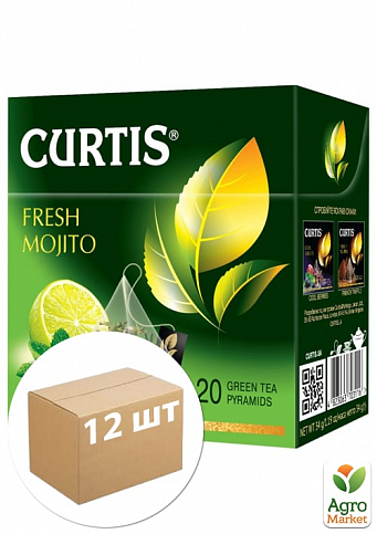 Чай Фреш мохито (пачка) ТМ "Curtis" 20 пакетиков по 1.8г. упаковка 12шт