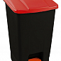 Бак для сміття з педаллю Planet 70 л чорний - червоний (10797)