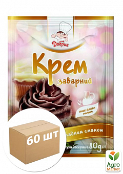 Крем заварний із шоколадним смаком ТМ "Добрик" 80г упаковка 60шт1