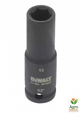 Головка торцева ударна "IMPACT" DeWALT 1/2 "х 13 мм, подовжена, шестигранна DT7547 ТМ DeWALT
