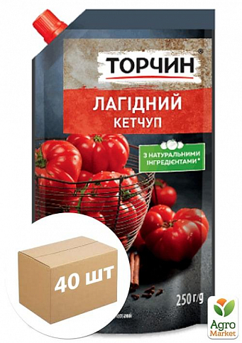 Кетчуп лагідний ТМ "Торчин" 250г упаковка 40 шт 