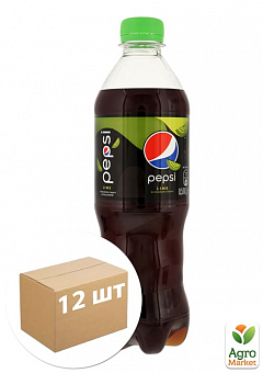 Газований напій Lime ТМ "Pepsi" 0,5л упаковка 12шт1