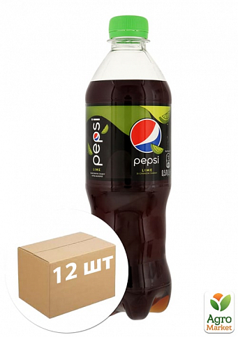 Газований напій Lime ТМ "Pepsi" 0,5л упаковка 12шт