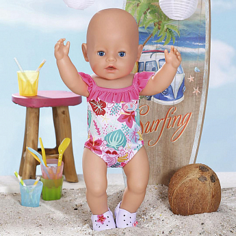 Одежда для куклы BABY BORN  - ПРАЗДНИЧНЫЙ КУПАЛЬНИК S2 (на 43 cm, c зайчиком) - фото 4