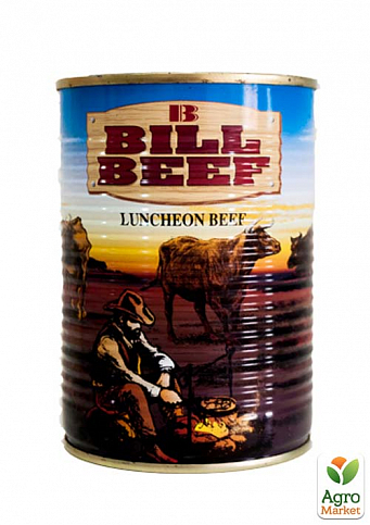 Тушонка яловича "Luncheon beef" ТМ "Bill Beef" з/б 400г упаковка 24шт - фото 2