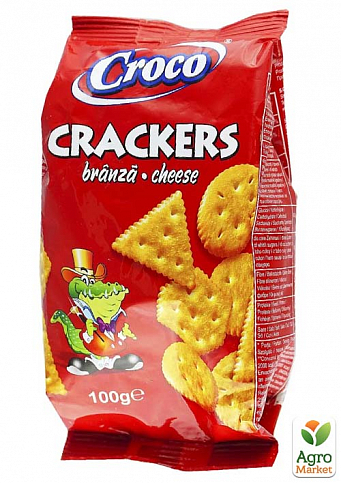 Крекер зі смаком сиру ТМ "Croco" 100г упаковка 12 шт - фото 2