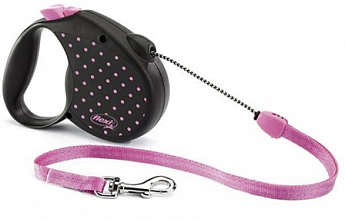 Flexi Color М Рулетка для собак до 20 кг, длина троса 5 м, цвет розовый (0132051)