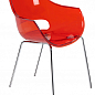 Кресло Papatya Opal прозрачно-красное, база хром (2363)
