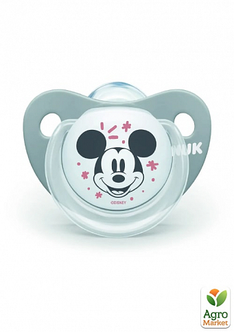 Пустышка силиконовая NUK Trendline Disney Mickey 0-6 месяцев серая