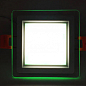 LED панель Lemanso LM1039 Сяйво 9W 720Lm 4500K + зелений 85-265V / квадрат + скло (336118)
