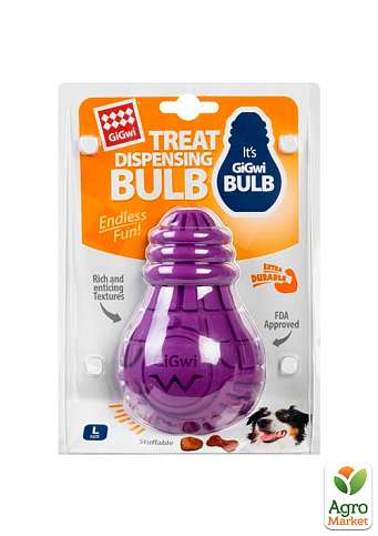 Игрушка для собак Лампочка резиновая GiGwi Bulb Rubber, резина, L, фиолетовая (2338) - фото 3