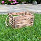 Ящик декоративний дерев'яний для зберігання та квітів "Джусіно" довжина 22см, ширина 20см, висота 13см. (обпалений з ручками) цена