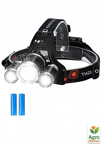 Налобный светодиодный фонарь Hight Power Headlamp 3* T6 ( 2*18650 аккум.)