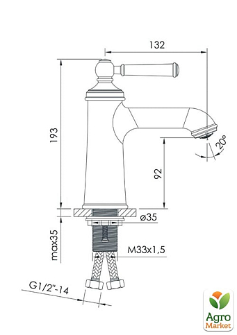 Imprese Hydrant змішувач для раковини, 35 мм - фото 2