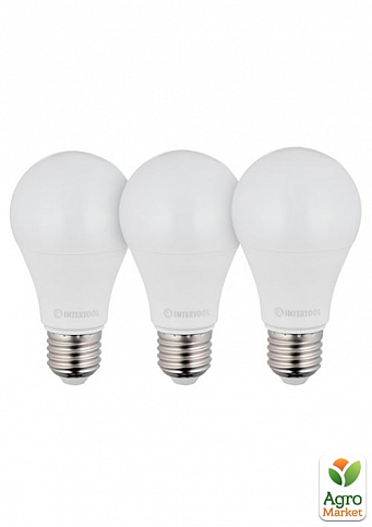 Лампы светодиодные, набор из 3 шт. LL-0015, LED A60, E27, 12Вт, 150-300В, 4000K, 30000ч, гарантия 3года INTERTOOL LL-3015 - фото 2