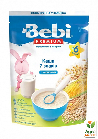 Каша молочна 7 злаків Bebi Premium 200г