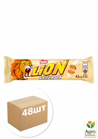 Батончик шоколадный Lion (White Rock) ТМ "Nestle" 40г упаковка 48 шт