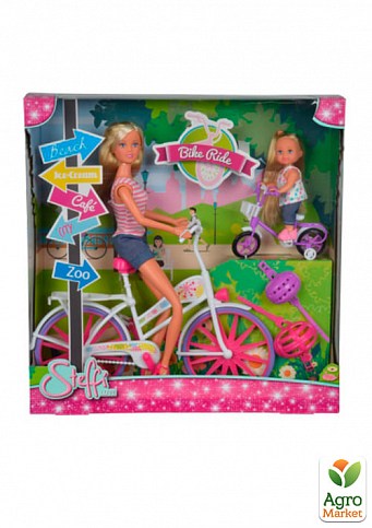 Ляльковий набір Штеффі та Еві "Прогулянка на велосипедах", 3+ Simba Toys