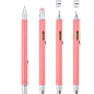 Шариковая многозадачная ручка Troika Construction со стилусом; линейкой; отверткой и уровнем; коралловая (PIP20/CL) купить