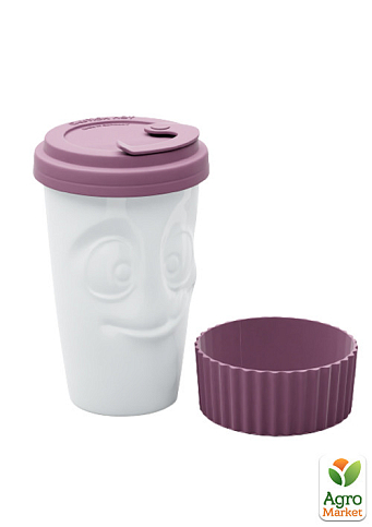 Чашка з кришкою Tassen "Смакота", (400 мл), порцеляна, фіолетовий (TASS29002) - фото 3