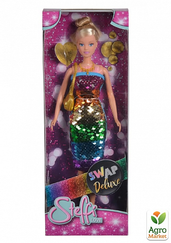 Лялька Штеффі "Делюкс. Зміна кольору" у сукні з паєтками-хамелеон з аксесуарами, 3+ Simba Toys