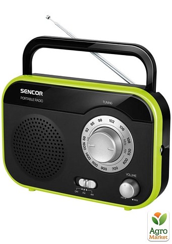 Портативний радіоприймач SENCOR SRD 210 Чорний/Зелений