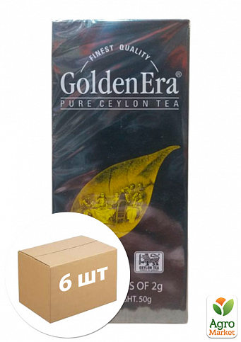 Чай черный (пачка) ТМ "Golden Era" 25 пакетиков по 2г упаковка 6шт