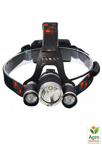 Налобний світлодіодний ліхтар Hight Power Headlamp 3* T6 (2*18650 акумулятор) - фото 2