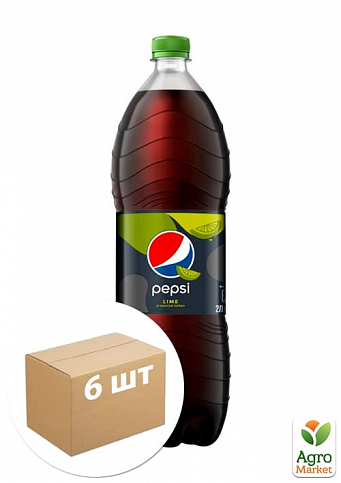 Газований напій Lime ТМ "Pepsi" 2л упаковка 6шт