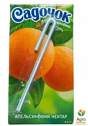 Нектар Апельсиновий (з трубочкою) ТМ "Садочок" 0,5л упаковка 24шт - фото 2