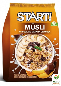 Мюсли с шоколадом и бананом ТМ "Start" 330г2