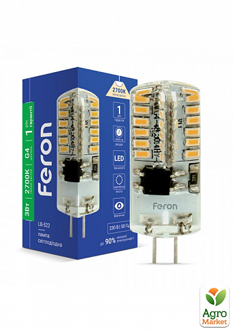 Светодиодная лампа Feron LB-522 3W 230V G4 2700K (25743)