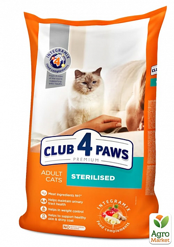 Сухой корм Клуб 4 Лапы Премиум для взрослых стерилизованных кошек 14 кг (2993330)