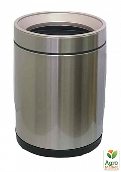 Ведро для мусора JAH 10 л круглое серебряный металлик без крышки с внутренним ведром (7039)1