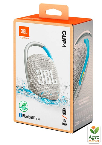 Портативная акустика (колонка) JBL Clip 4 Eco Белый (JBLCLIP4ECOWHT) (6868076) - фото 3