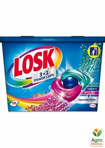 Losk трио-капсулы для стирки Color 18 шт