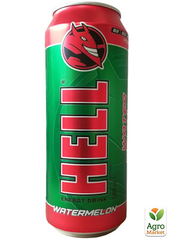 Енергетичний напій зі смаком Кавуна ТМ "Hell" 500мл упаковка 12 шт - фото 2