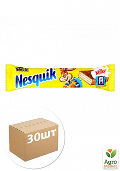 Вафлі Nesquik у молочному шоколаді ТМ "Світоч" 26г упаковка 30 шт1