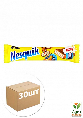 Вафлі Nesquik у молочному шоколаді ТМ "Світоч" 26г упаковка 30 шт