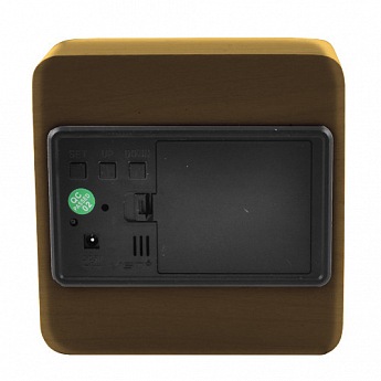Часы сетевые VST-872-4, зеленые, (корпус коричневый) температура, USB - фото 3