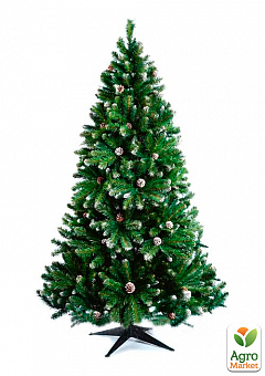 Новогодняя елка искусственная "Королева с шишками" высота 180см (пышная, зеленая) Праздничная красавица!2