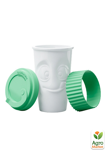 Чашка с крышкой Tassen "Вкуснота", (400 мл), фарфор, мята (TASS29003)