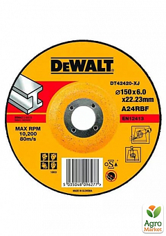 Круг шліфувальний DeWALT, чорний / кольоровий метал, 150х6х22.23 мм DT42420 ТМ DeWALT2