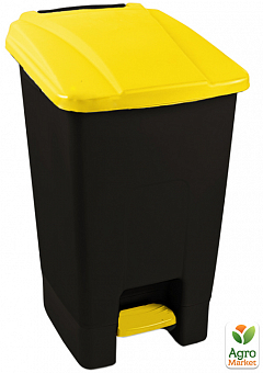 Бак для сміття з педаллю Planet 70 л чорний - жовтий (10795)1