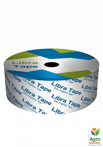 Капельная лента шаг 20см (щелевая) ТМ "LibraTape" 8 mil (0.2 мм), 1000 м.