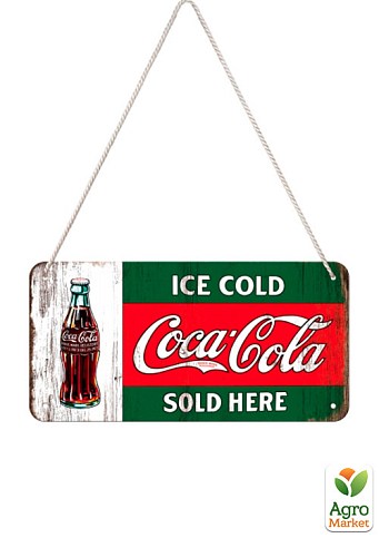 Табличка навесная со шнурком "Coca-Cola - Ice Cold Sold Here" (28002)