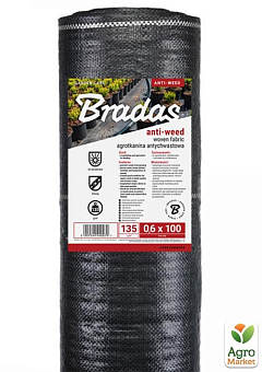 Агротканина проти бур'янів 135 г/м² BLACK 0,6х100м,  Bradas ATBK1350610014