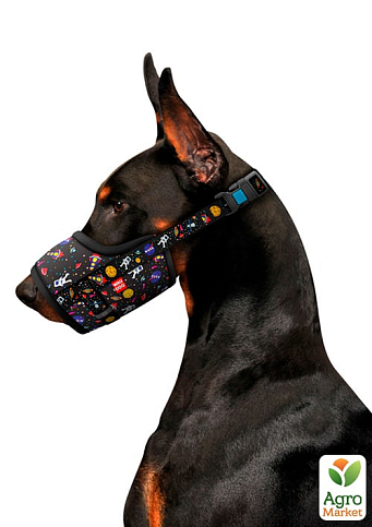 Намордник для собак WAUDOG Nylon, рисунок "NASA", пластиковый фастекс, размер №1, В 14-20 см (5388)  - фото 2